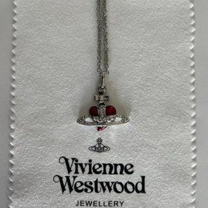 Vivienne Westwood small red heart necklace